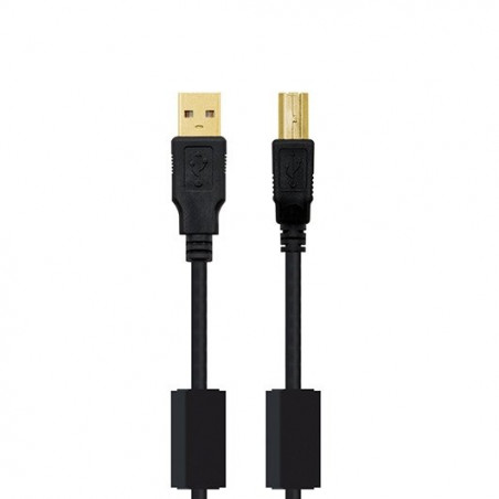 CABLE HQ FERRITA USBA A USBB NANOCABLE 5M BK