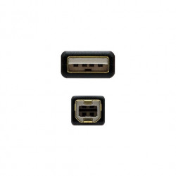 CABLE HQ FERRITA USBA A USBB NANOCABLE 5M BK