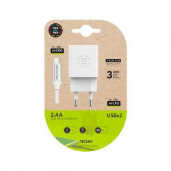 CARGADOR DOBLE CABLE MICRO USB TECH ONE TECH