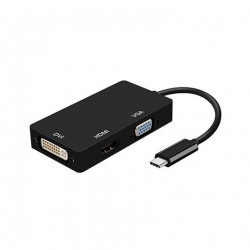 ADAPTADOR USB C A DVI HDMI VGA AISENS NEGRO