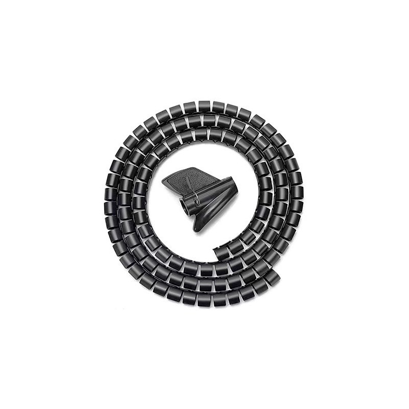 ORGANIZADOR DE CABLE EN ESPIRAL 25MM AISENS 1M NEGRO