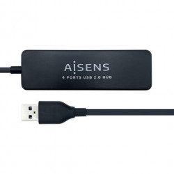 HUB 4 PUERTOS USB 20 AISENS 480MBIT S NEGRO