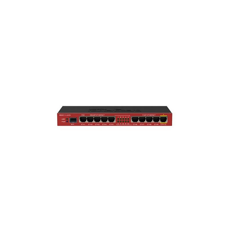 HUB SWITCH 10 PTOS MIKROTIK RB2011ILS IN 5xGIGABIT 5xFAST