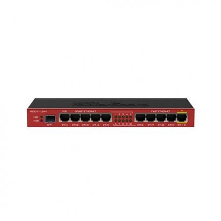 HUB SWITCH 10 PTOS MIKROTIK RB2011ILS IN 5xGIGABIT 5xFAST
