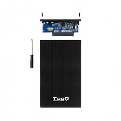 CAJA EXTERNA 25 USB30 SATA TOOQ ALUMINIO NEGRA
