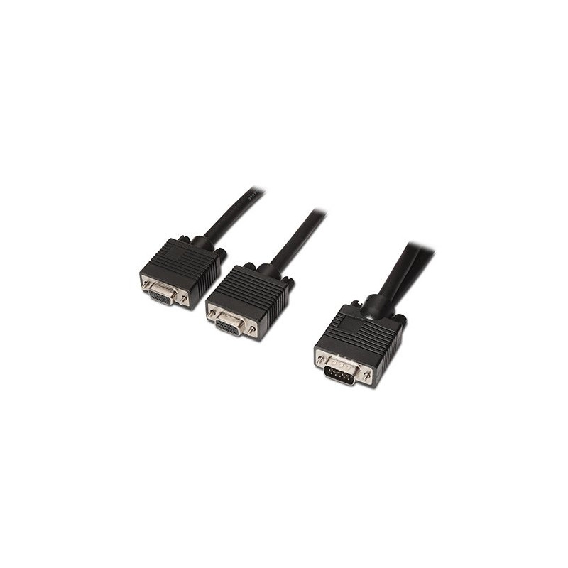 ADAPTADOR VIDEO 2XSVGA HDB15 AISENS 45CM NEGRO