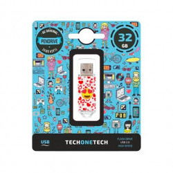 PENDRIVE 32GB TECH ONE TECH EMOJITECH HEART EYES