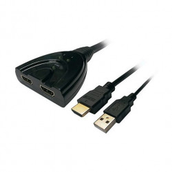 ADAPTADOR VIDEO HDMI M A 2XHDMI H AISENS NEGRO