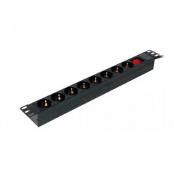 REGLETA 8 TOMAS 19 PARA RACK GB 1011 NEGRA