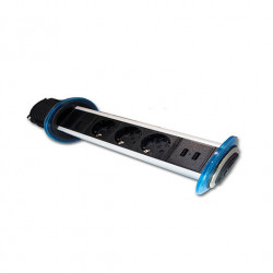 REGLETA ENCASTRABLE 3 TOMAS PHASAK 15M NEGRO