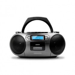 RADIO CD CASETE AIWA BOOMBOX BBTC 550MG GRIS CASETE CD USB 