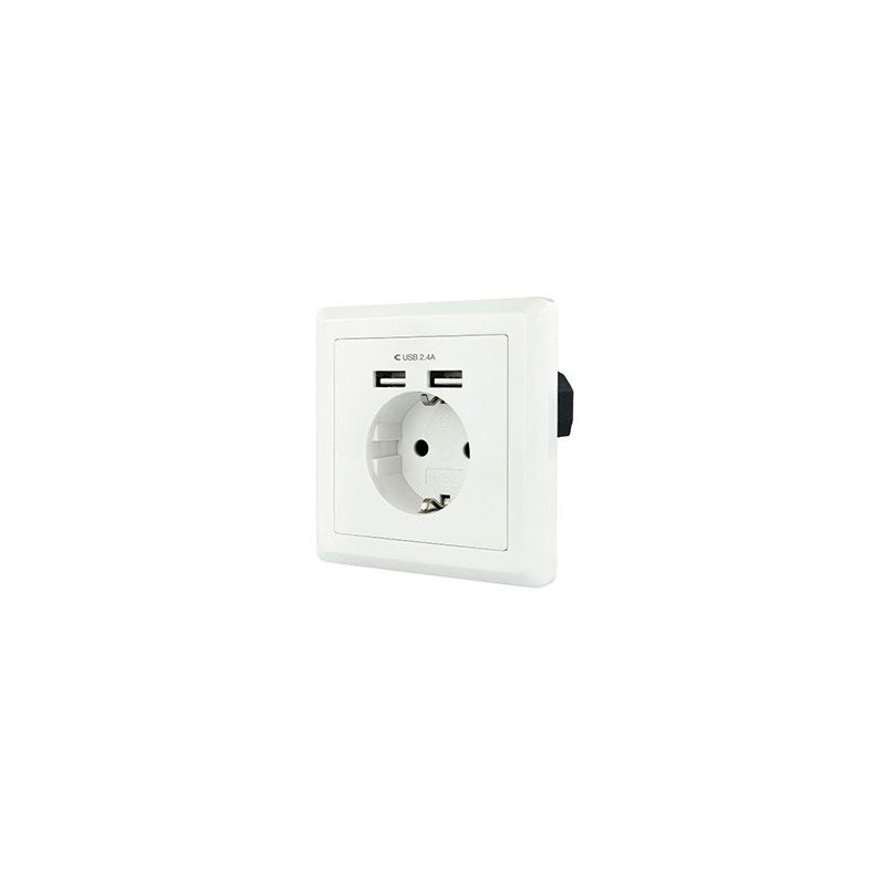 BASE DE ENCHUFE TOOQ USB BLANCO