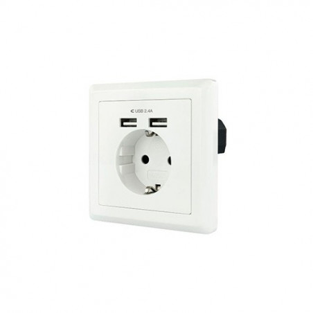 BASE DE ENCHUFE TOOQ USB BLANCO