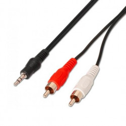 CABLE AUDIO 1XJACK 35M A 2XRCA M AISENS NEGRO