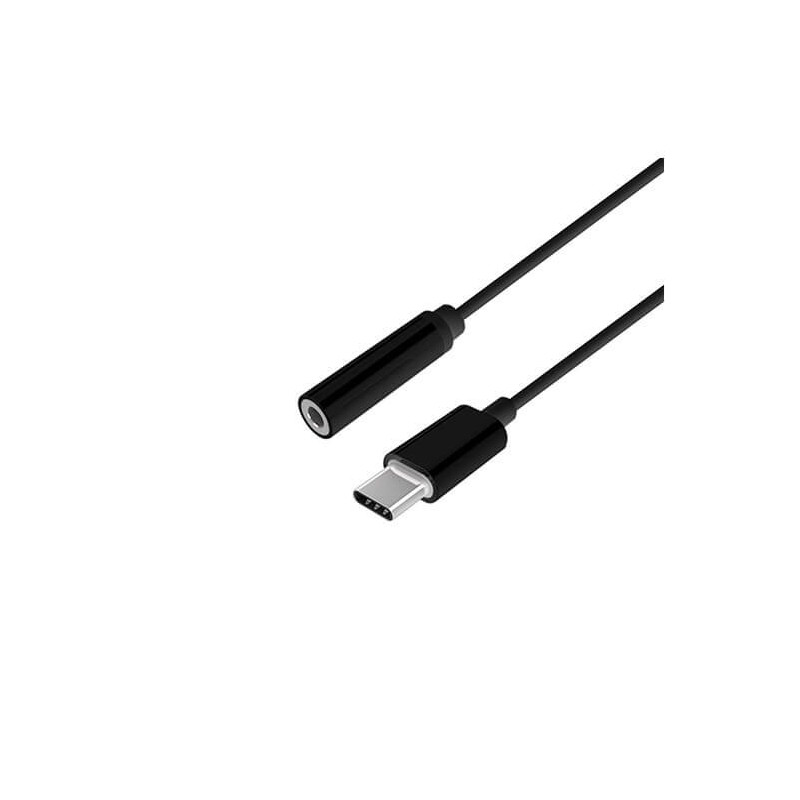 ADAPTADOR USB C M A JACK 35 H AISENS 15CM NEGRO