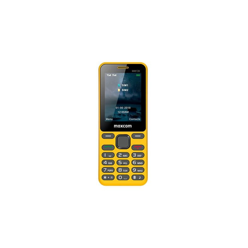 MOVIL MAXCOM CLASSIC MM139 AMARILLO 24 MICROSD HASTA 8GB 
