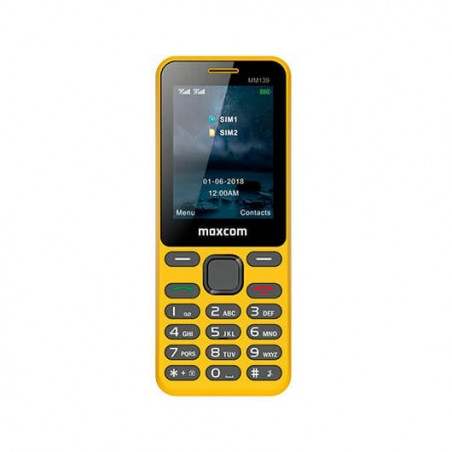 MOVIL MAXCOM CLASSIC MM139 AMARILLO 24 MICROSD HASTA 8GB 