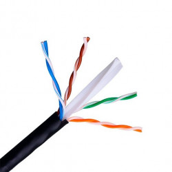 CABLE RED UTP CAT6 RJ45 AISENS 305M NEGRO AWG24 EXTERIOR A1