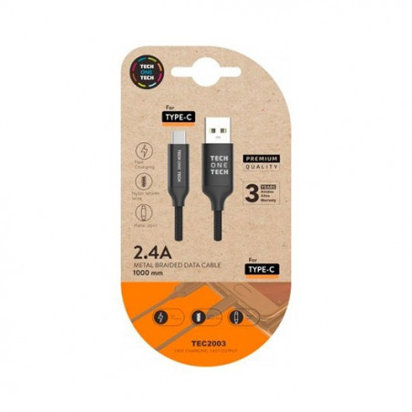 CABLE DE CARGA SYNC TECH ONE TECH USB C 1M NEGRO